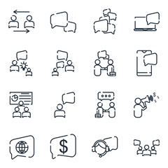 Poster - Business Communication set icon template color editable. Business People pack symbol vector sign isolated on white background icons vector illustration for graphic and web design.