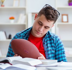 Young teenager preparing for exams studying at a desk indoors