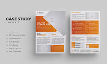 Business Case Study Template With Orange Color | Case Study Layout