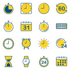Aufkleber - Time set icon template color editable. Time Management pack symbol vector sign isolated on white background icons vector illustration for graphic and web design.