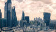 City of London view, business, banking and office area. London, UK