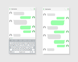 Poster - Chat interface on smartphone. The interface of the correspondence.