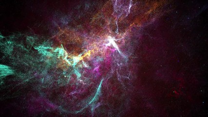 Wall Mural - 4k awesome colorful starry nebula