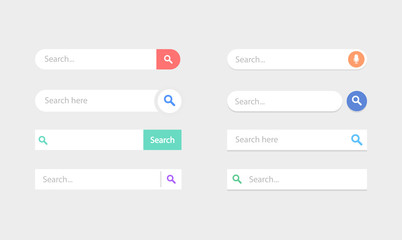 Aufkleber - Set of search boxes ui template. Search bar vector element. Vector illustration.