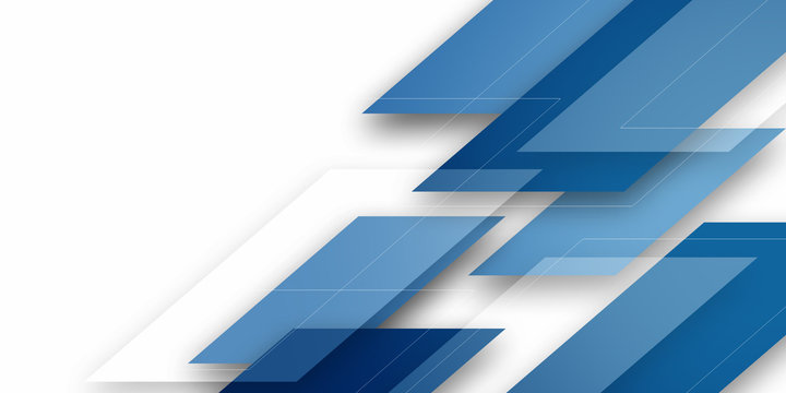 Modern blue background overlap paper with blank space for your text