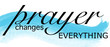 Prayer Changes Everything vector graphic with blue watercolor accent 