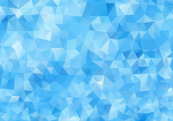 Aufkleber - Abstract light blue background. Colorful polygonal mosaic pattern template. Blue vector triangle geometric backdrop. Modern low poly closeup of colorful ice for wallpaper design. Geometric template.