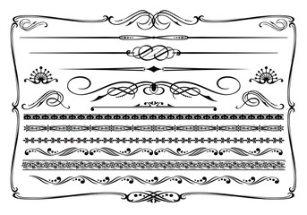 Wall Mural - vector (black & white) western themed design elements.