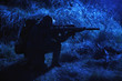 © Getmilitaryphotos - Infantry shooting with sniper rifle in darkness