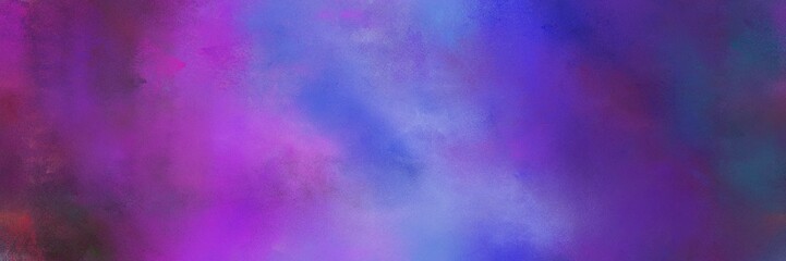 Poster - dark slate blue, medium purple and slate blue color painted banner background. diffuse painting can be used as wallpaper, poster or canvas art