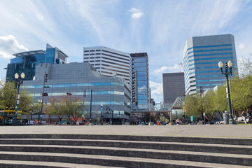 Waterfront district in downtown Portland, Oregon.