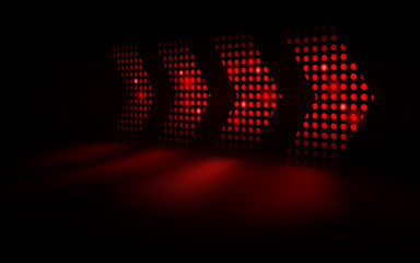Poster - Abstract red light arrows speed futuristic on dark background. vector illustration
