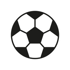 Soccer Ball icon vector Flat vector illustration in black on white background