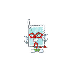 Sticker - A cartoon of christmas greeting card wearing costume of Super hero