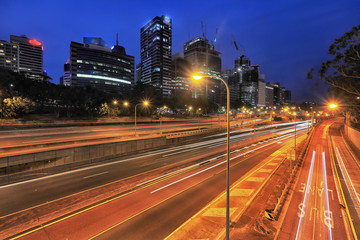 Canvas Print - HWY North Sydney towers set bus lane