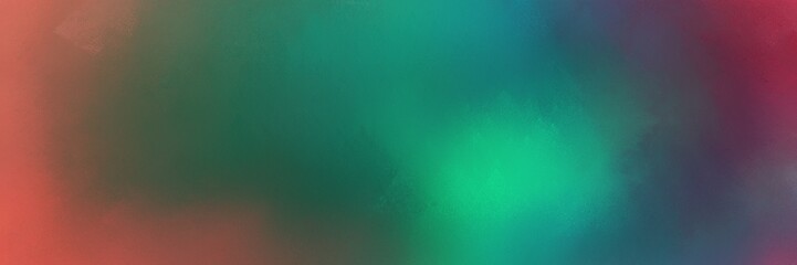 Poster - vintage abstract painted background with dark slate gray, moderate red and light sea green colors an