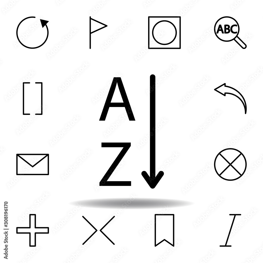 sort text , word A and Z icon. Can be used for web, logo, mobile app ...