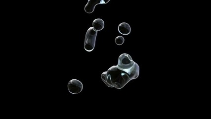 merging of flying drops of water