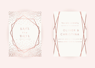 WEDDING Invitations Rose Gold Vector