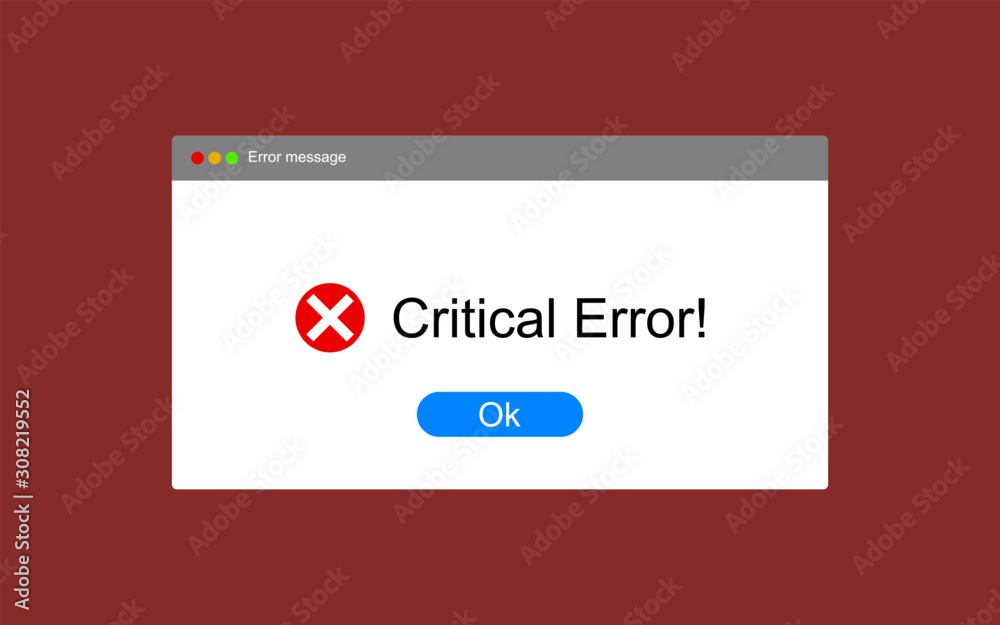 Computer Error Message Signs Error message computer window alert popup. System error vector icon ...