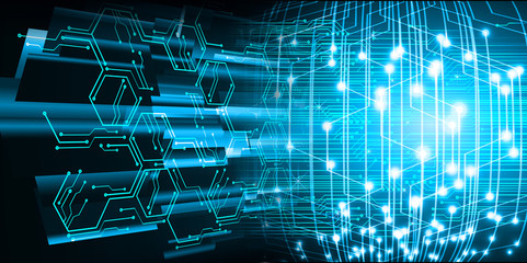 blue cyber circuit future technology concept background