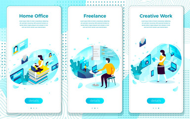 Vector freelancer home office for creative work