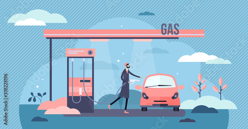 Fotomural Gas station vector illustration