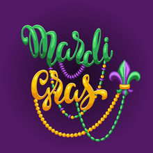 Mardi Gras Party Greeting Or Invitation Card.