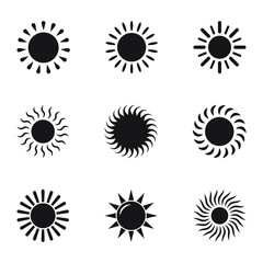 Wall Mural - sun icon vector isolated, sun symbol