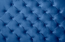 Blue Capitone Tufted Fabric Upholstery Texture