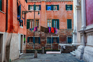 Wall Mural - Old colorful houses in Venice, Italy.