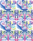 Fototapeta Młodzieżowe - Abstract geometric multicolored watercolor background  pattern