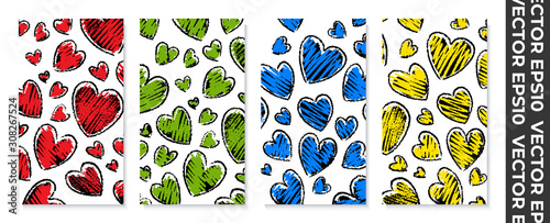 Set of banners for socail networks. Design for valentines day.