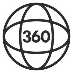 Video tour 360 degree vector icon