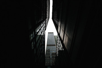 Hong Kong skyscrapers, looking up