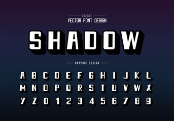 Poster - Bold Font and alphabet vector, Shadow typeface and number design, Graphic text on background