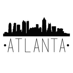 Wall Mural - atlanta georgia skyline silhouette city design vector famous monuments.