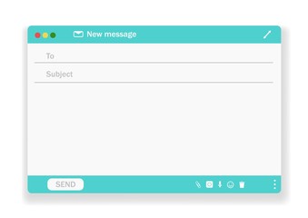 Poster - E-mail blank template internet mail frame interface for mail message.