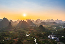 Karst Mountains In Guilin South China