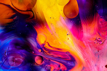 Poster - Abstract colorful background. Oil and water drops. Rainbow blurred texture. 3d render illustration