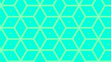 Fototapete - abstract geometric pattern of snowflakes or stars in blue-green colors, new year, winter, 3d render