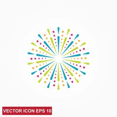 Wall Mural - fireworks line icon. happy new year firework