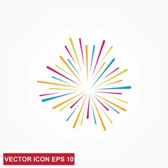 Wall Mural - fireworks line icon. happy new year firework