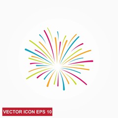 Wall Mural - fireworks line icon. happy new year firework