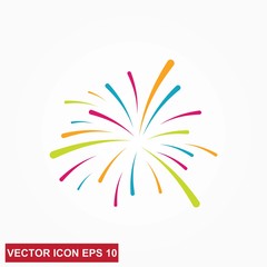 Wall Mural - fireworks line icon. happy new year firework