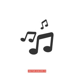 Wall Mural - music note icon, melody or tune flat vector for musical apps and websites