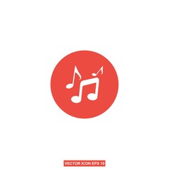 Wall Mural - music note icon, melody or tune flat vector for musical apps and websites