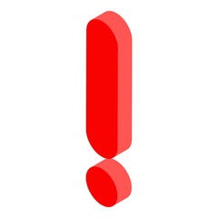 Poster - Exclamation sign icon. Isometric of exclamation sign vector icon for web design isolated on white background