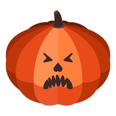 Sticker - Pumpkin halloween icon. Isometric of pumpkin halloween vector icon for web design isolated on white background