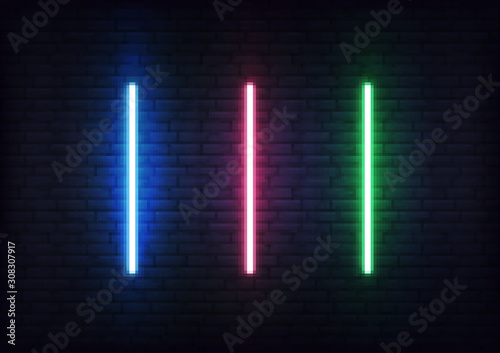 Laser set for Jedi Knights. Futuristic light saber sword weapon Poster Mural XXL
